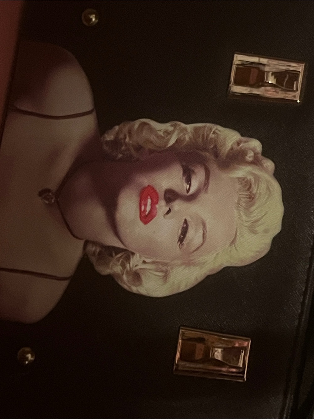 Retro Glam Portrait Clutch with Red Lips